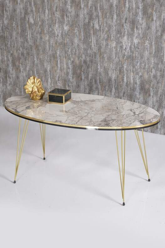 Gold Wire Double Gold Centre Coffee Table Ellipse