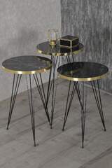 Black Wire Gold Zigon Coffee Table