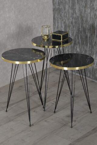 Black Wire Gold Zigon Coffee Table