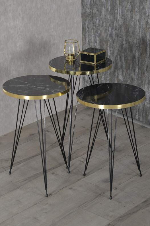 Black Wire Gold Zigon Coffee Table