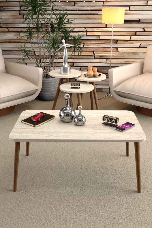 Square Lathe Zigon Centre Coffee Table Set