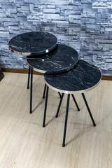 Black Metal Silver Zigon Coffee Table