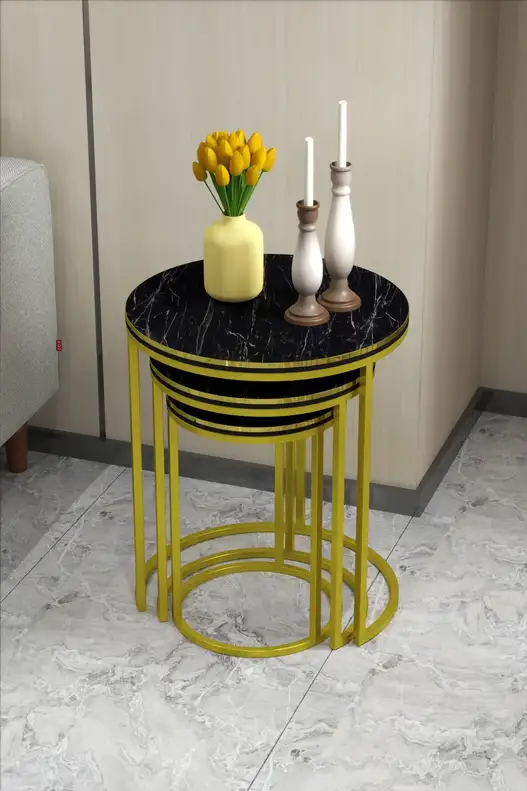 Zigon Sehpa Çift Altın C Lux