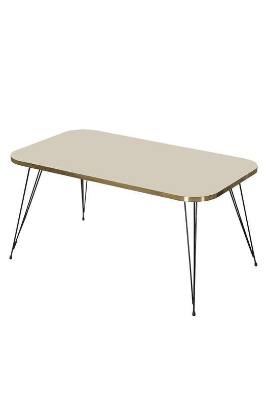 Black Wire Gold Centre Coffee Table Square