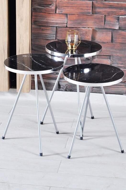 Silver Metal Zigon Coffee Table