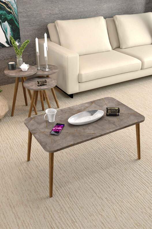 Square Lathe Zigon Centre Coffee Table Set