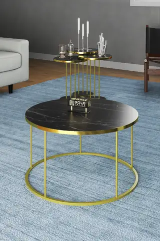 Coffee Table and Zigon Coffee Table Terra Set Gold