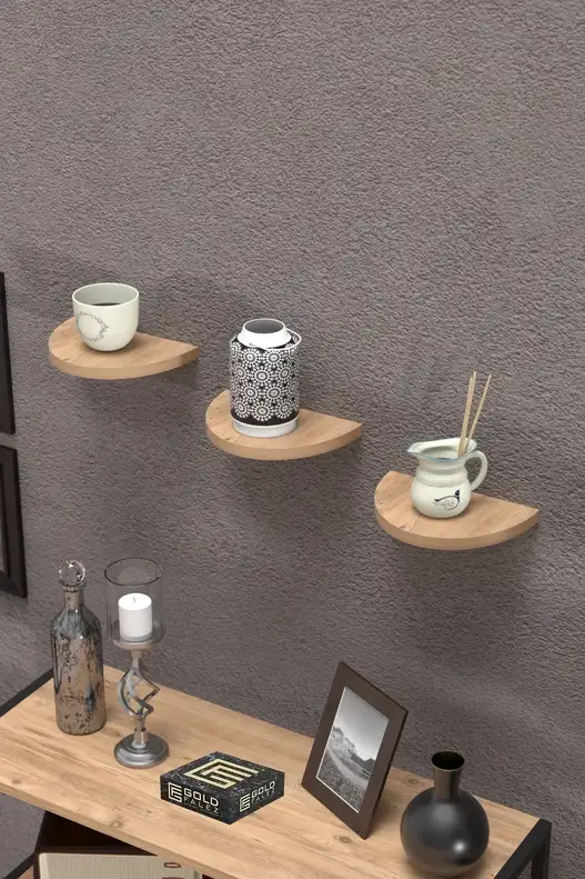 3'lü Oval Duvar Rafı