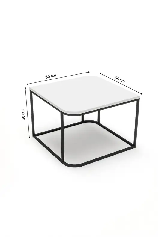 Damla Coffee Table Gold White
