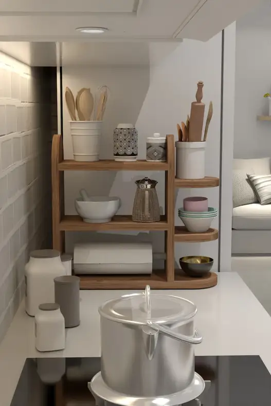 Spice Rack Kitchen Shelf with Napkin Holder
