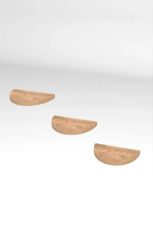 3'lü Oval Duvar Rafı