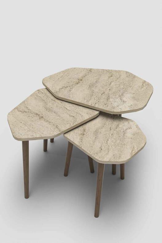 Trio 3 Wooden Zigon Coffee Table