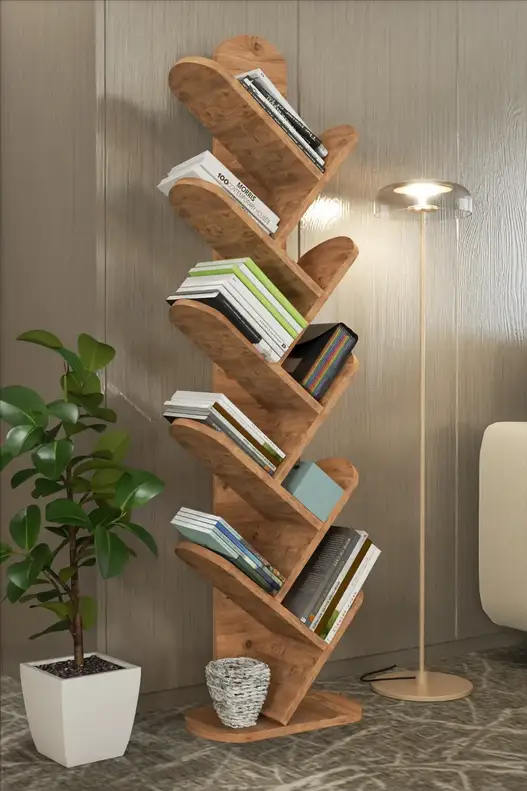10 Shelves Decorative Compartment Bookcase