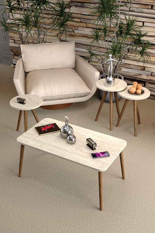 Square Lathe Zigon Centre Coffee Table Set