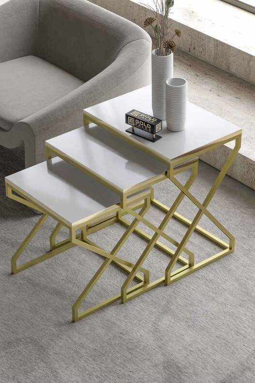 V Lux 3 Piece Zigon Coffee Table
