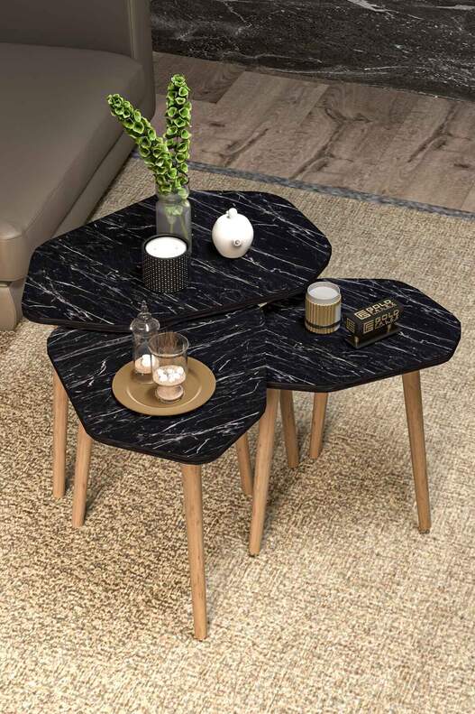 Trio 3 Wooden Zigon Coffee Table
