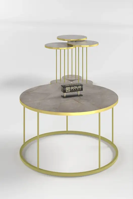 Coffee Table and Zigon Coffee Table Terra Set Gold