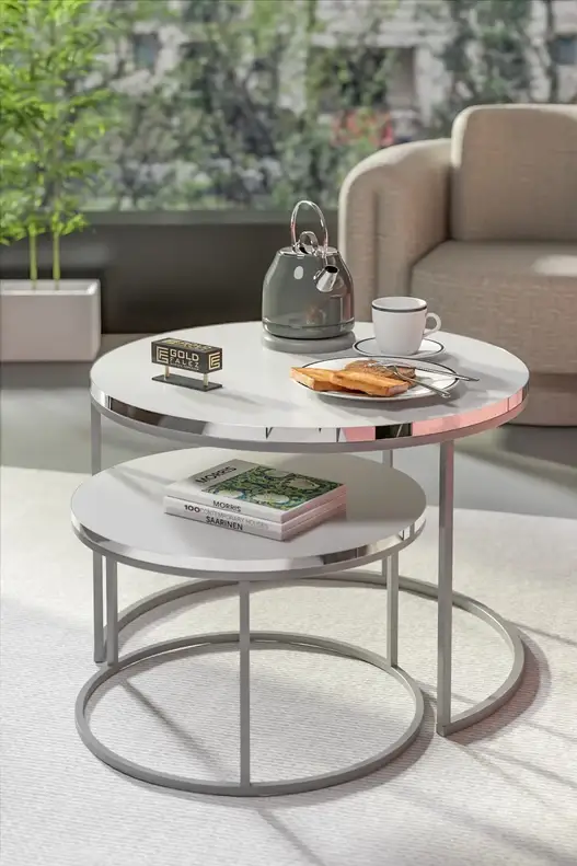 Coffee Table Double Silver Luxury Special