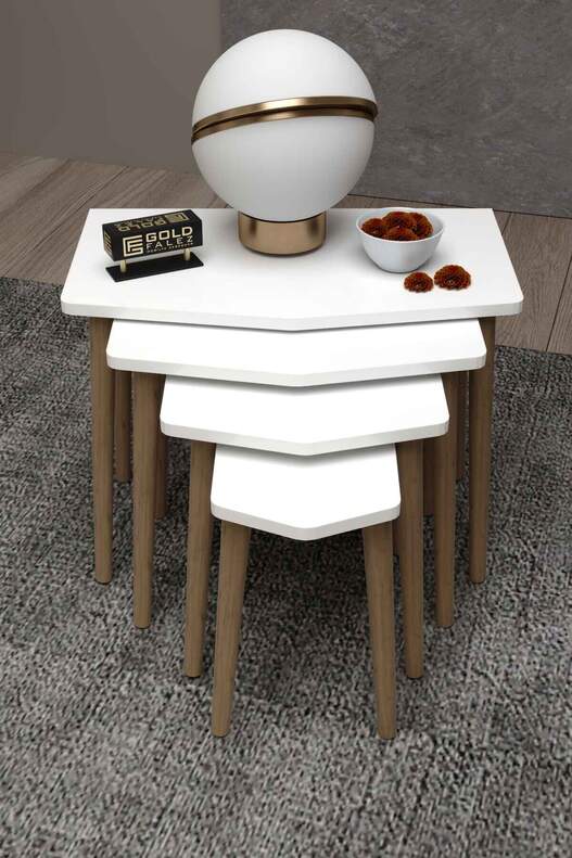 Elya Wooden 4 Piece Zigon Coffee Table