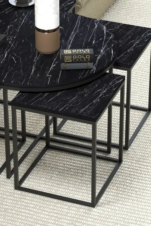 Oval Lux 5 Piece Center and Zigon Coffee Table Set