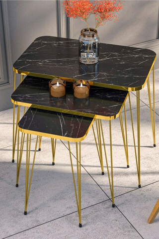 Gold Wire Square Zigon Coffee Table