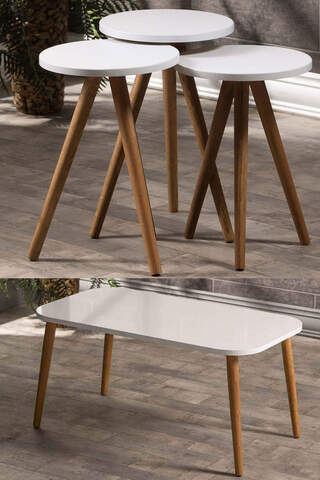 Square Lathe Zigon Centre Coffee Table Set
