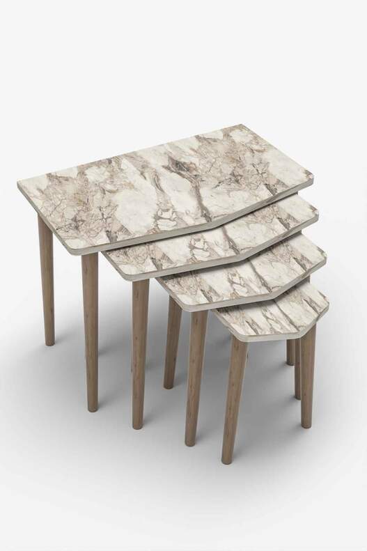 Elya Wooden 4 Piece Zigon Coffee Table