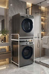 Çamaşır ve Kurutma Makinesi Dolabı Beyaz