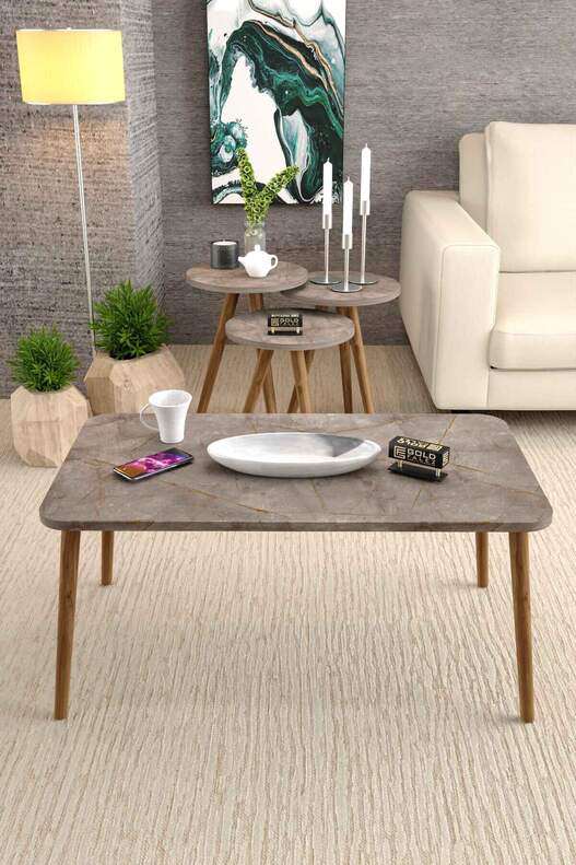 Square Lathe Zigon Centre Coffee Table Set