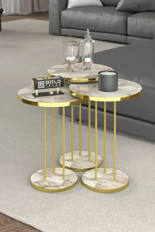 Coffee Table and Zigon Coffee Table Terra Set Gold