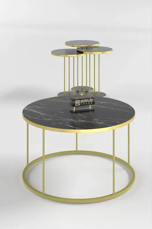 Coffee Table and Zigon Coffee Table Terra Set Gold