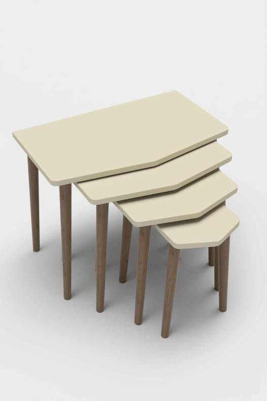 Elya Wooden 4 Piece Zigon Coffee Table