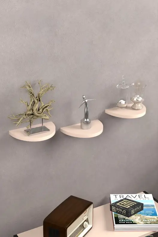 3'lü Oval Duvar Rafı