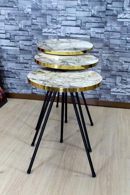 Black Metal Gold Zigon Coffee Table