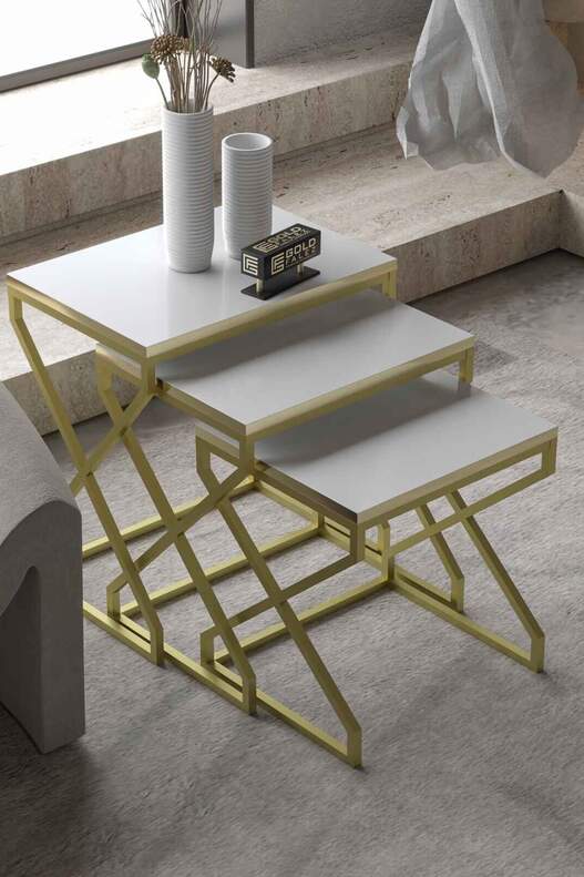 V Lux 3 Piece Zigon Coffee Table