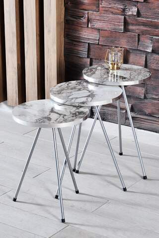 Silver Metal Zigon Coffee Table
