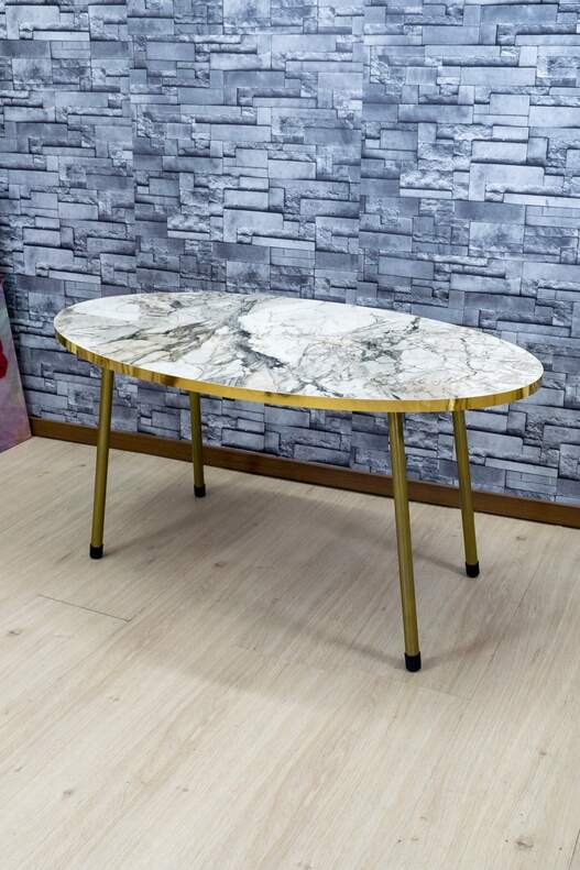 Gold Metal Centre Coffee Table Ellipse