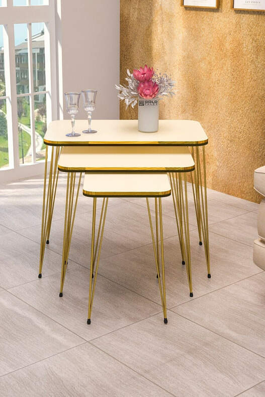 Gold Wire Double Gold Square Zigon Coffee Table