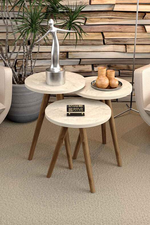 Square Lathe Zigon Centre Coffee Table Set