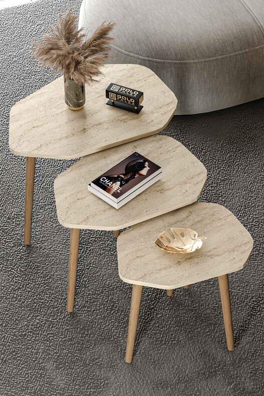 Trio 3 Wooden Zigon Coffee Table