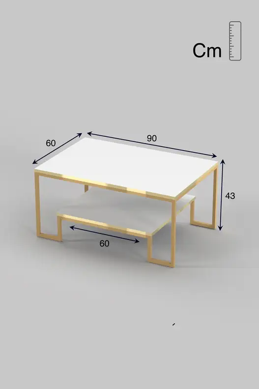 Flora Lux Center Table Gold White
