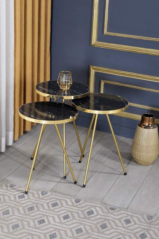 Gold Metal Zigon Coffee Table