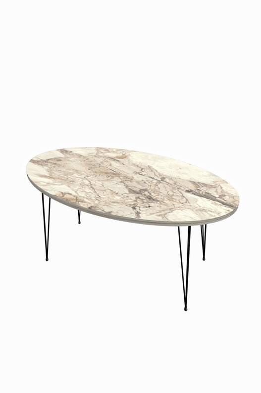 Black Wire Centre Coffee Table Ellipse