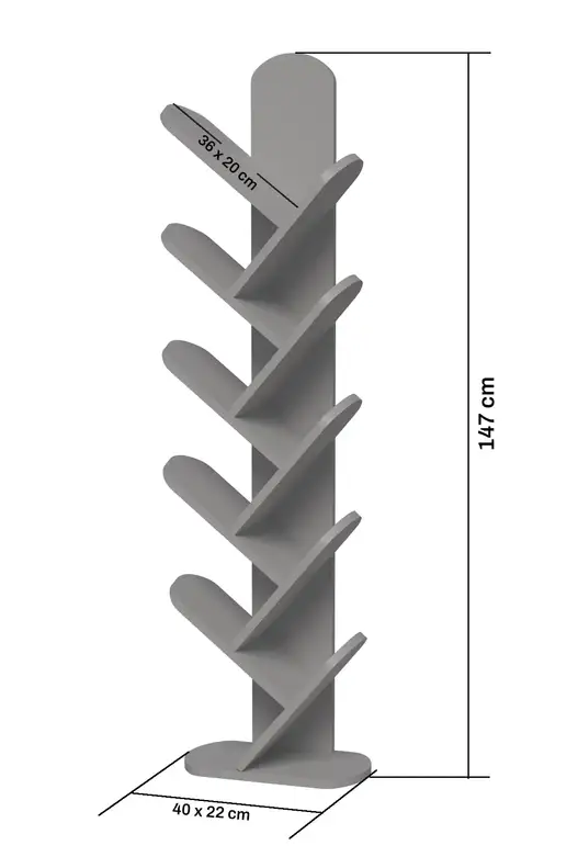 10 Shelves Decorative Compartment Bookcase