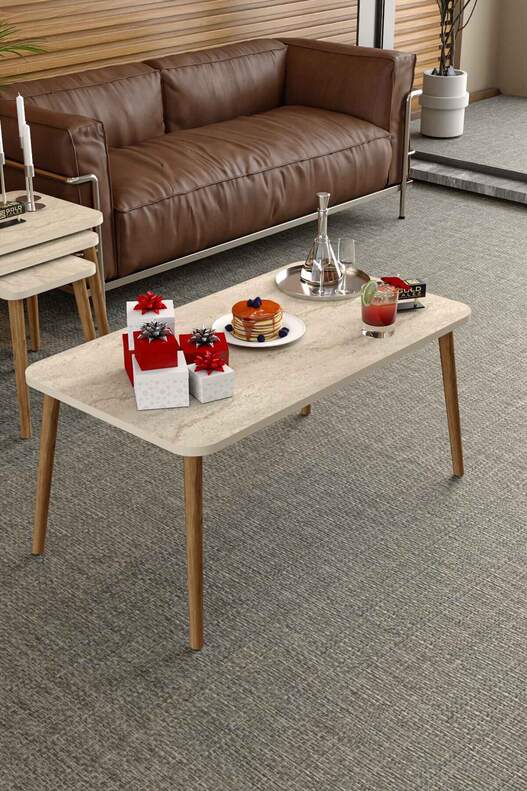 Wooden Square Coffee Table Set