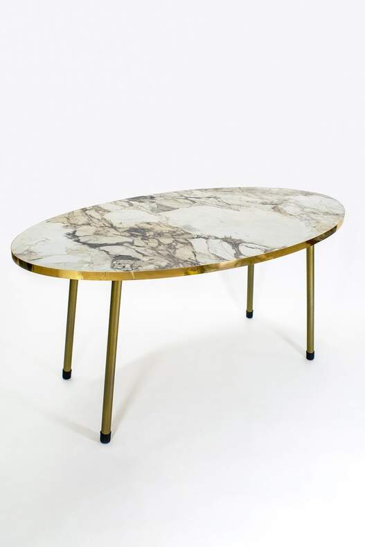 Gold Metal Centre Coffee Table Ellipse