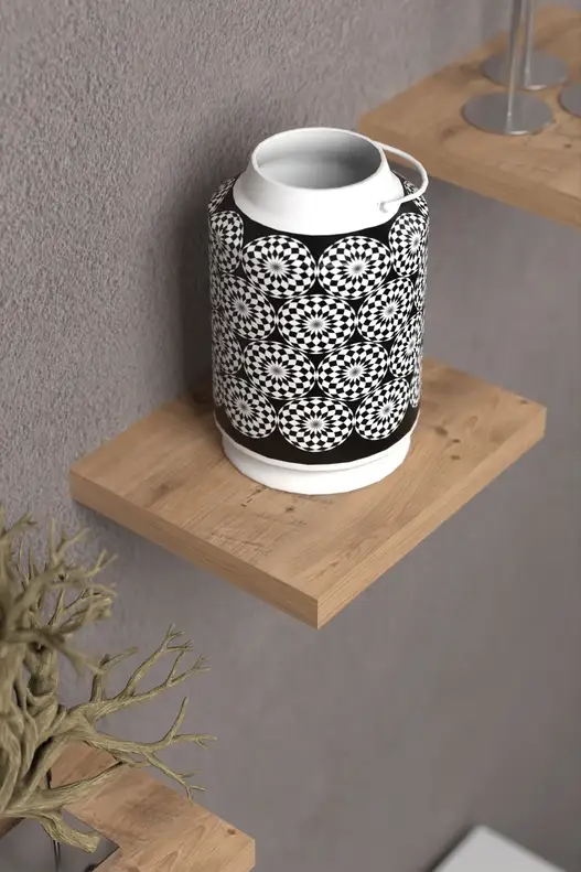 3'lü Kare Duvar Rafı