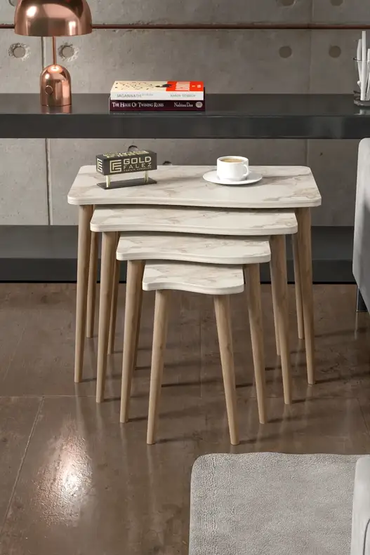 Zigon Coffee Table Wooden 4 Piece Square
