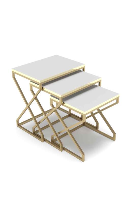 V Lux 3 Piece Zigon Coffee Table