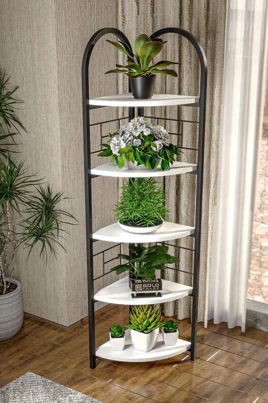 Bohemian Corner Flower Bed with 5 Shelves